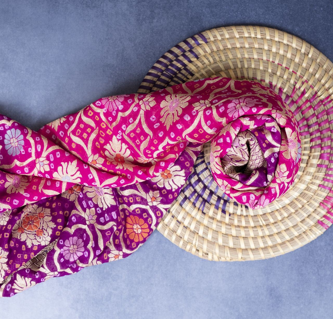 RANI BANDHANI SILK DUPATTA