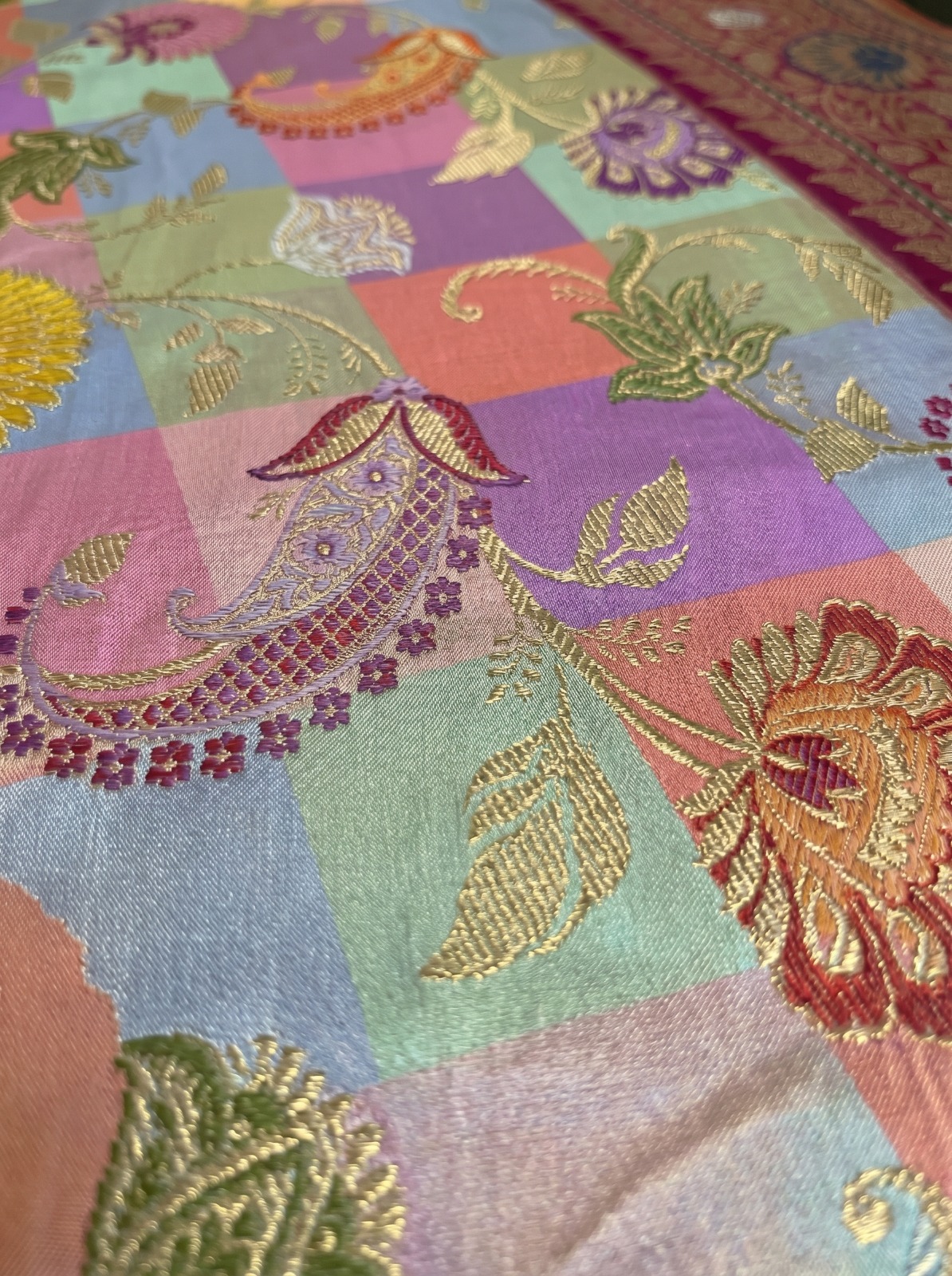 Wedding silk saree in full display