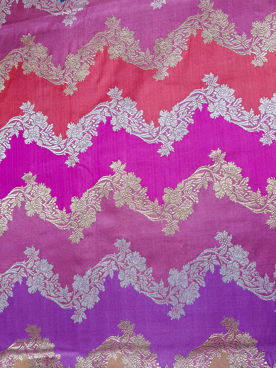 Close up of a pure Katan silk texture showing fine detailing