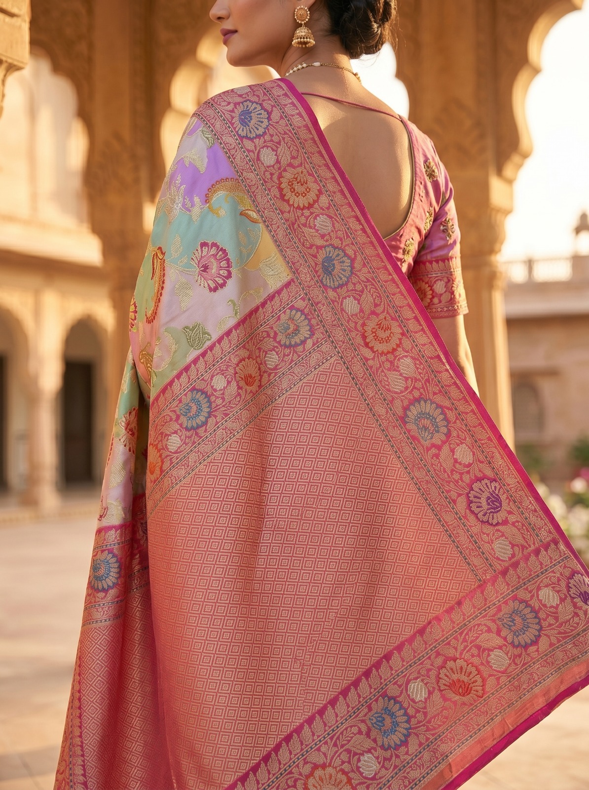 Close up weave of Moonga silk