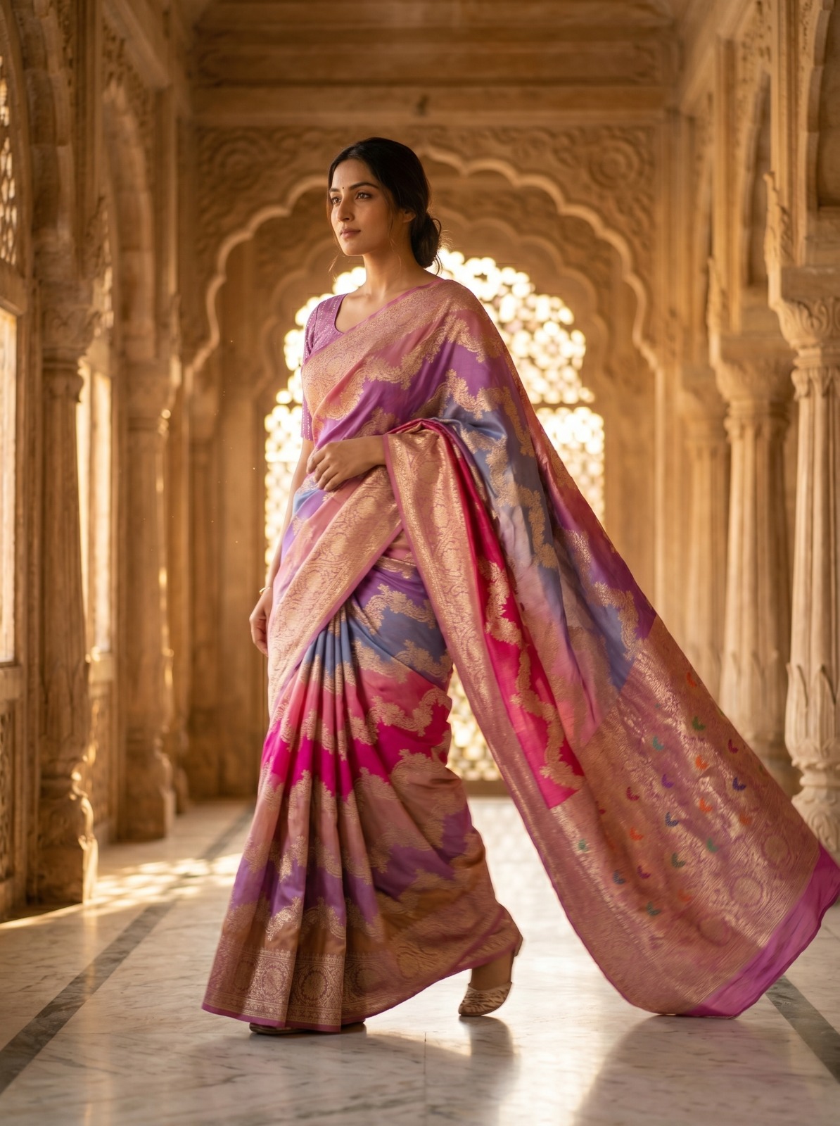 Rangkat Pure Katan Silk with Real Zari