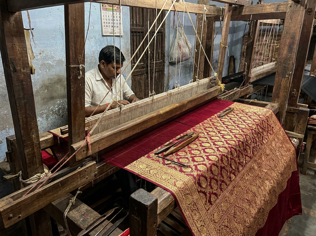 Katan silk Banarasi saree for wedding