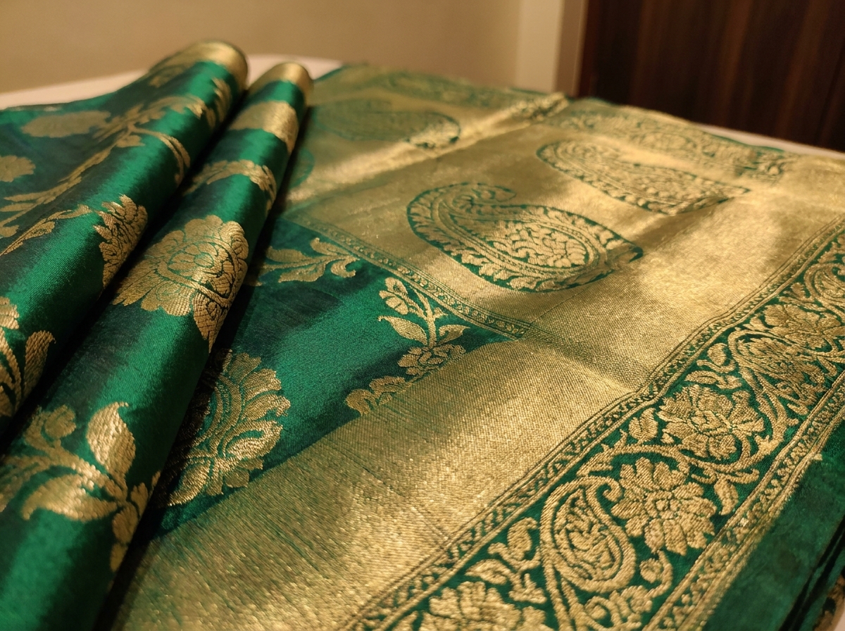 Shattir Banarasi saree two tone fabric