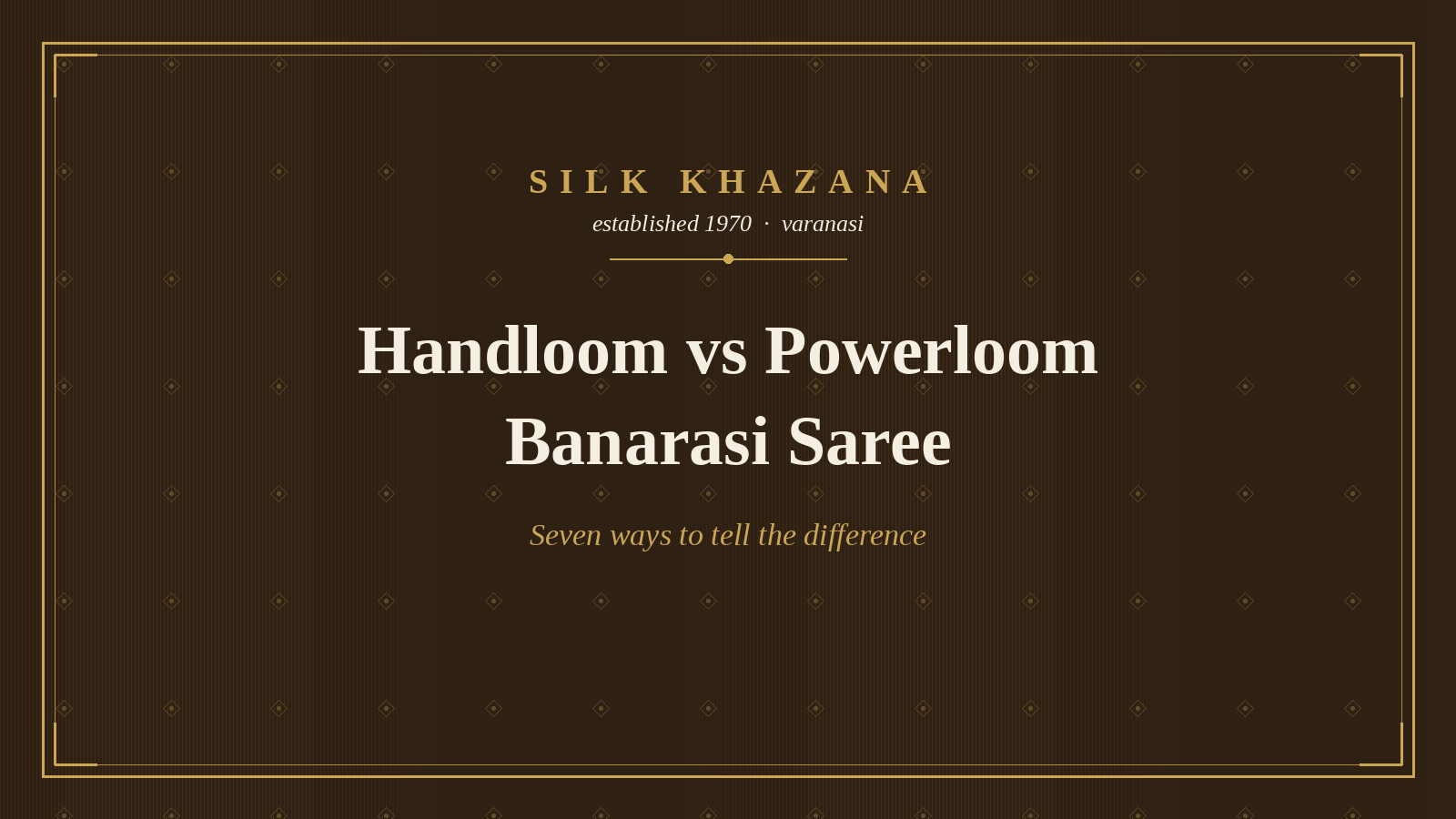 Handloom vs Powerloom Banarasi