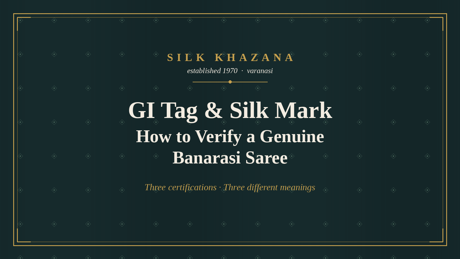 GI Tag & Silk Mark: How to Verify a Genuine Banarasi Saree